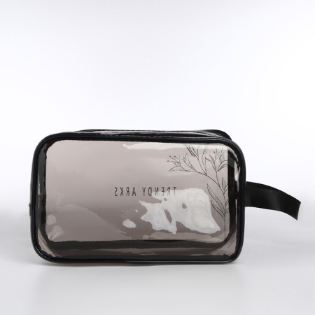Cosmetic bag with lightning, black/transparent color-2