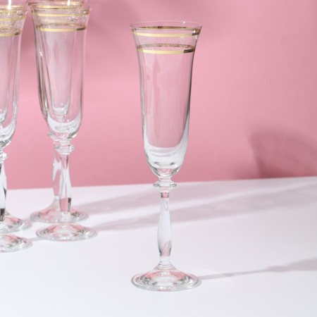 A set of glasses for champagne Bohemia Crystal "Angela", 190 ml, 6 pcs-1