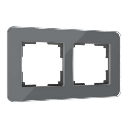 Frame W0022440, 2 Elite sockets, graphite, glass