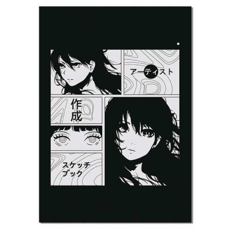 A4 notebook 80 sheets in the Calligrata line "Anime ART. Comic h/b", cover coated cardboard, whiteness 75% (gray sheets)