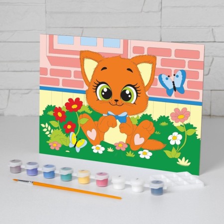 Picture on numbers for children "Kitten", 20 x 28.5 cm-1