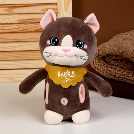Soft toy "cat", with pockets, 24 cm, brown color-3