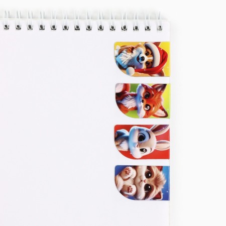 New Year. Magnetic bookmarks "New Year's fluffs", 4 pcs mini mini-1