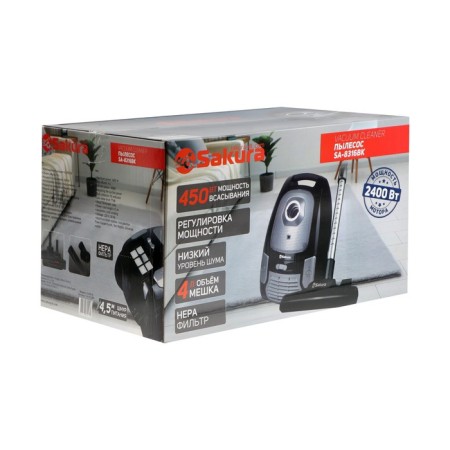 Vacuum cleaner Sakura SA-8316BK, 2400/450 W, HEPA filter, 4 l, black-9