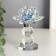 Souvenir glass "Lotus on the pedestal" rotates, blue 10.5x8.5x8.5 cm