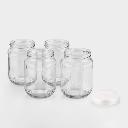 A set of glass cans with a silver polymer lid, TO-82 mm, 720 ml, 4 pcs.-1