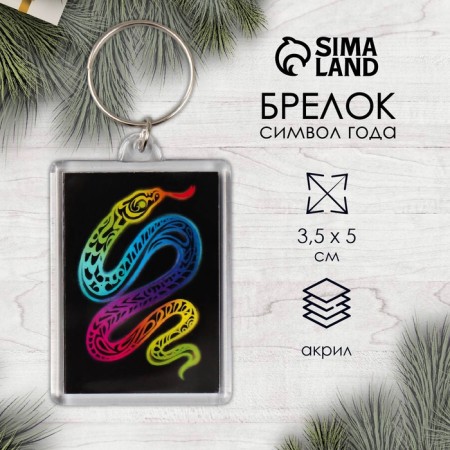 Acryl keychain "Neon Snake" 3.5x5 cm