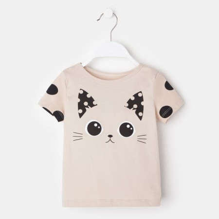 Футболка для девочки KAFTAN "Kitten" р.32 (110-116), бежевый-8