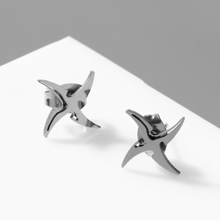 Earrings Metal "Japan" shurikens cloves, color silver-1