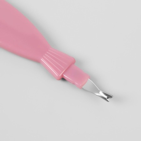 Metal peel-trimmer for nails, curly handle, with a protective cap, 17 cm, color mix-2
