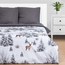 New Year. Bed linen Ethel 1.5 joint venture Snow Forest 143x215 cm, 150x214 cm, 70x70 cm - 2 pcs, stump