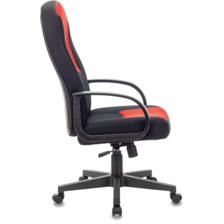 Armchair for the head of Brabix City EX-512, black/red fabric TW-2