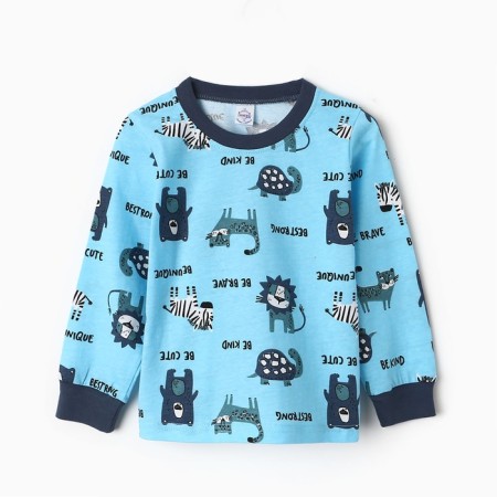 Pajamas for boys, blue color, height 110 cm-1