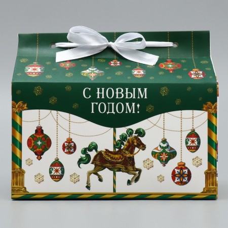Box for sweets “Happy New Year!”, Carousel, 10 x 18 x 14 cm, New Year-2