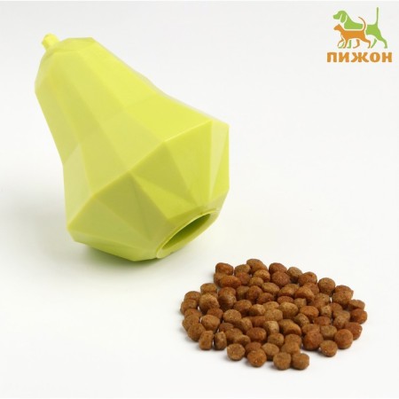 A toy for treats and dry food "Pear", 9 x 7 cm, light green