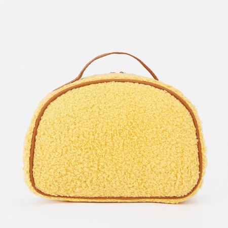 Cosmetic bag on lightning, with a lodge, yellow color-1
