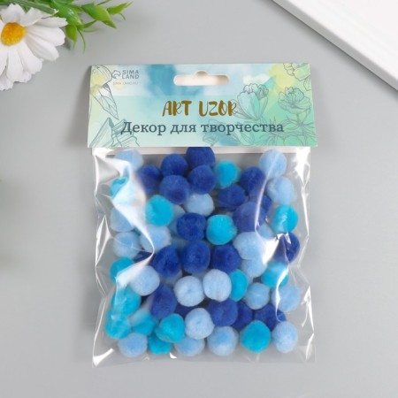 Decor for creativity "Pomponchiki. Blue sky" d = 1.3 cm set 70 pcs-2