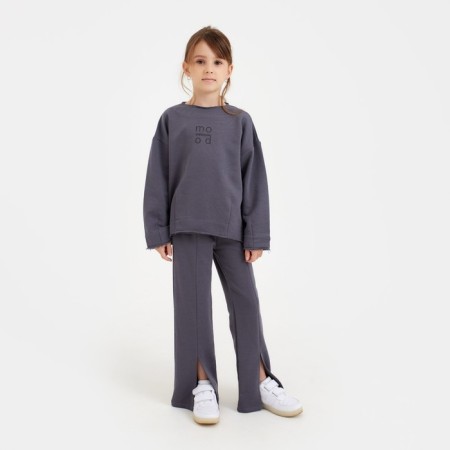 Children's costume (sweatshirt, trousers) minku color gray, height 152