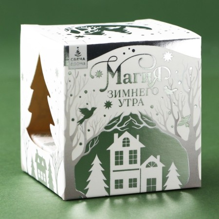 Gel candle in a glass with a decor inside the "blizzard" 5 x 5 x 6 cm-3