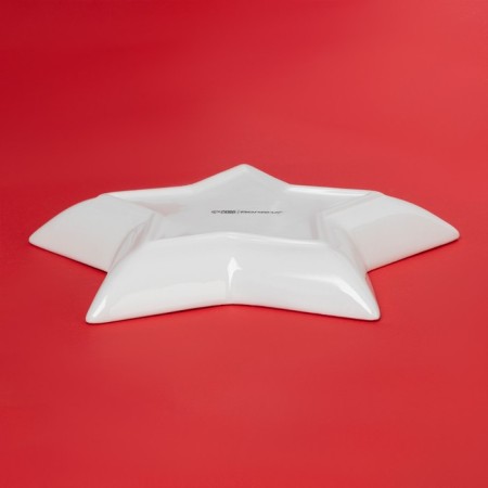Board ceramic shade "San Santa Claus", ceramics, 24.5 × 23.5 × 3.5 cm, white color-3