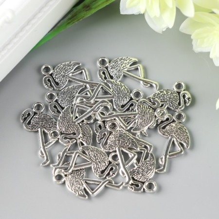Decor for creativity Metal "Flamingo" silver 2.3x1.3 cm-1