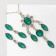 Set 2 objects: earrings, pendant "kaleidoscope", green-white color in gold, 48 cm