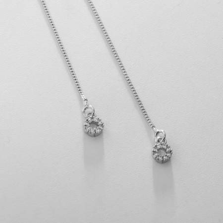 Hanging earrings Xuping contact, white color in silver-1