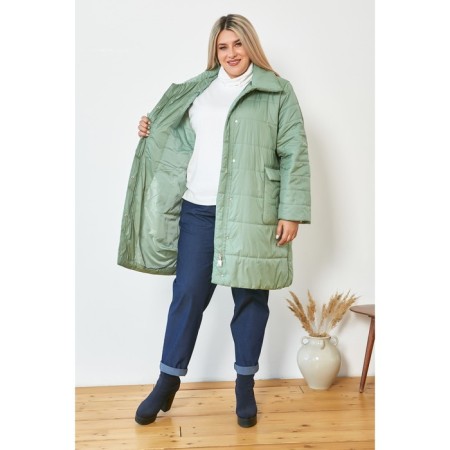 Female coat, size 62, green color-3