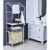 Roster with a double underwear basket and crossbars, 2 tier, white color, 60x35x160 cm