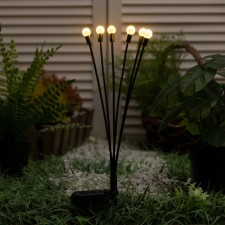 Светильник на солнечной батарее "Еврогарант", "Светлячки" 70 см, IP44, 6 LED, Т/БЕЛЫЙ