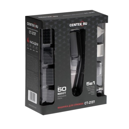 Машинка для стрижки Centek CT-2137, 5 Вт, 3/6/9/12 мм, нерж. сталь, от сети, чёрная-16