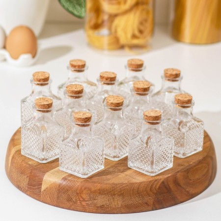A set of glass jars for spices with a cork lid "Parfa", 50 ml, 4.5 × 4.5 × 6.8 cm, 12 pcs
