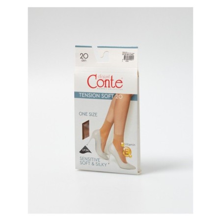 Women's socks with a compacted eye Elegant Tension Soft 20, size 23-25, color Natural-4