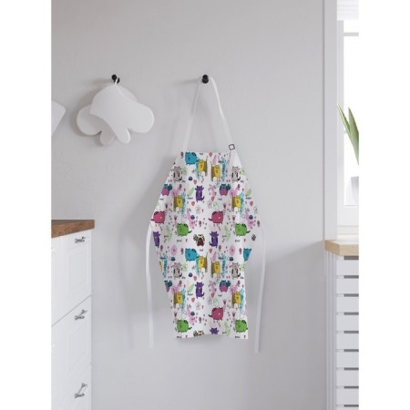 Apron of a kitchen with a photo print “Cats have fun”, adjustable, size OS-1