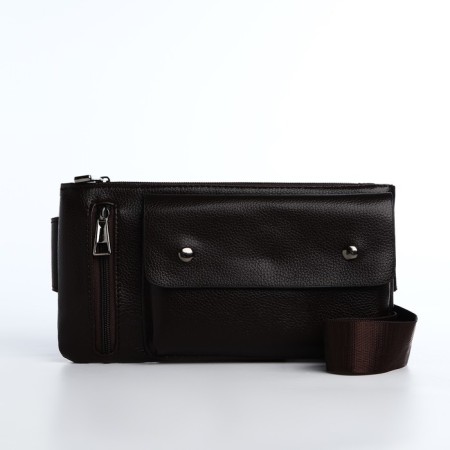 Board belt on a zipper, 2 outer pockets, brown color-2