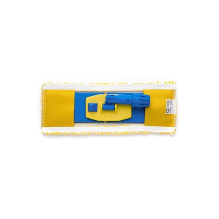 Nozzle for mop, flat microfiber, yellow/white color, 40 cm, set with a holder