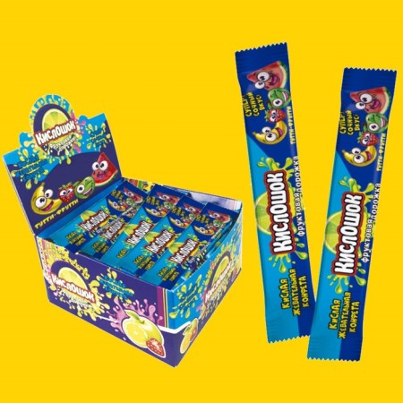 Acidic chewing candy "acid-fruit path" with Tutty-Frutti taste, 12 g