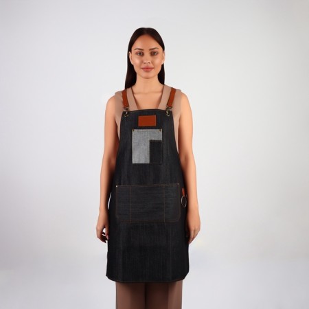 Apron for the master, denim, black color-1