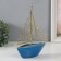 Souvenir ceramics, metal "Sails with sails" blue with gold 22.8x5.9x24 cm