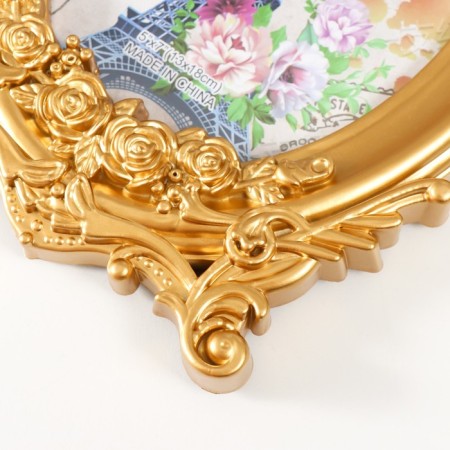 Photo frame plastic 13x18 cm "Tenderness of roses" gold 16.5x24 cm-2