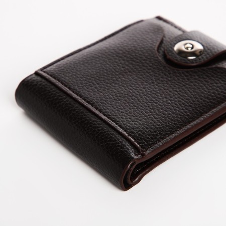 Male purse on a magnet, department for bills, for maps, for coins, brown color-2