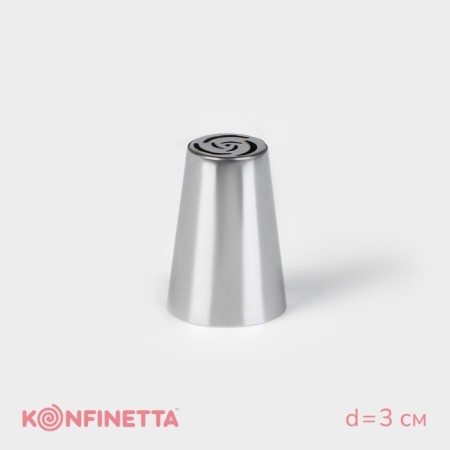 Konfinetta “Rose” confectionery nozzle, d = 3 cm, output 1.8 cm, stainless steel