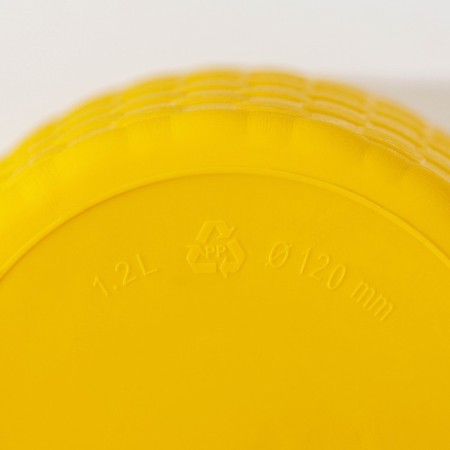 Pot for flowers with a paragon "Rotan", 1.2 l, yellow color-3