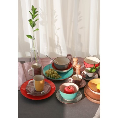 Board Ceramic Deep Dolyana "Sea World", 540 ml, d = 18 cm, burgundy color-6