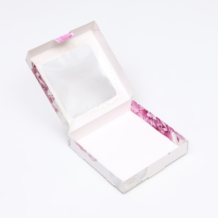 Self -assembly box, "peonies", 16 x 16 x 3 cm-5