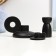 Set of candlesticks "Leo, Lund, Simon" Black gloss, 3pcs/8x10cm/4x8cm/3x6cm