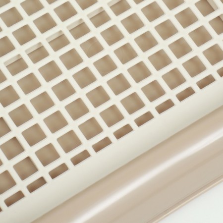 A toilet for dogs with high sides and a removable mesh 38x36x12 cm, beige-5