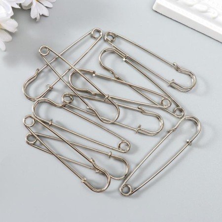 Set of decor for creativity "Pin" set 10 pcs silver 7x1.5 cm-2
