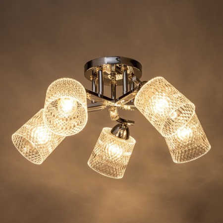 Ceiling chandelier "Amis" E27 5x40W chrome 52x52x22cm-2