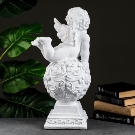 Figure "Angel lying on the ball" 18x24x51cm white-2